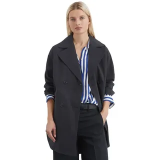 Marc O'Polo Damen Trenchcoat mit Reverskragen Relaxed Fit, Blau (Deep Night Blue), 38