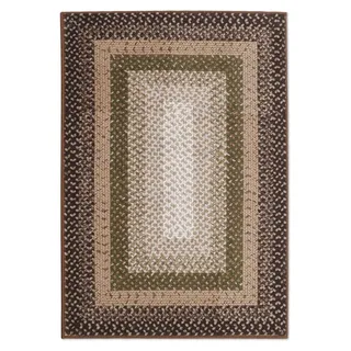 Teppich faltbar Braun Grš1n gemustert 120 x 170 cm fš1r Wohnzimmer und Schlafzimmer - Grün