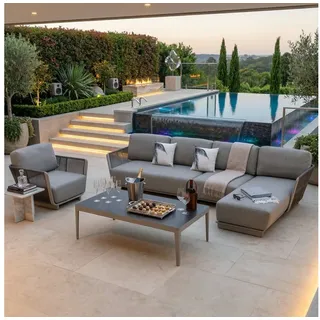 MANDALIKA Garden Gartenlounge-Set Deluxe Aluminium / Rope Lounge Set Marea XL grau
