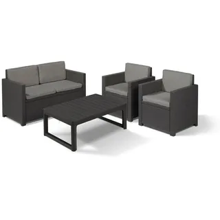 Allibert Loungeset, Anthrazit, Kunststoff, Loungemöbel, Gartenlounge-Sets