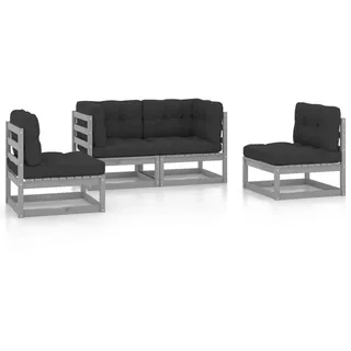 vidaXL 4-tlg Garten-Lounge-Set mit Kissen Kiefer Massivholz