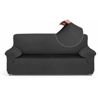 Textilhome Sofa Überzug 3 Sitzer – Moderner Jacquard Sofabezug, Elastische Couch Überzug Sofahusse, Schutz für Hunde & Haustiere, Sofa Cover 180-240 cm. Grey