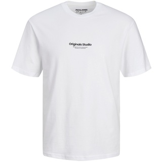Jack & Jones Herren Rundhals T-Shirt JORVESTERBRO Regular Fit Weiß 12240121 XL