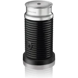 NESPRESSO Aeroccino 3 elektrischer Milchaufschäumer schwarz | Aufschäumer aus Edelstahl für 120ml cremigen Milchschaum heiß oder kalt & 240ml heiße Milch für Cappuccino & Latte
