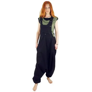 Guru-Shop Relaxhose Latzhose Aladinhose Haremshose Pluderhose.. Ethno Style, alternative Bekleidung schwarz M