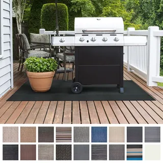 Floordirekt Grillmatte Bodenschutz Grillteppich, Grillunterlage, Grillschutzmatte für Gasgrill & Holzkohlegrill für Outdoor und Garten - 180 x 180 cm Ferrara