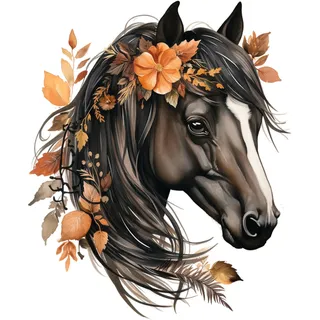 GRAZDesign Wandtattoo Pferd mit Blumen braun für Mädchen Wandaufkleber Kinderzimmer & Mädchenzimmer, Wanddeko als Aufkleber - 61x50cm
