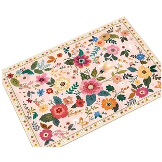 Zyronn Fußmatte Schmutzfangmatte Innen, Fussmatte, Blumenmuster, Vintage Teppiche, Eingangstürmatte für Flur Eingangsbereich Küche rosa