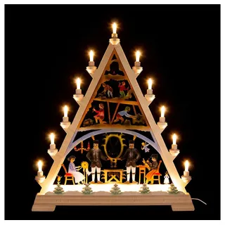 Kunstgewebe Taulin Schwibbogen Lichterspitze Erzgebirge, farbig (55x67cm) von Kunstgewerbe Taulin