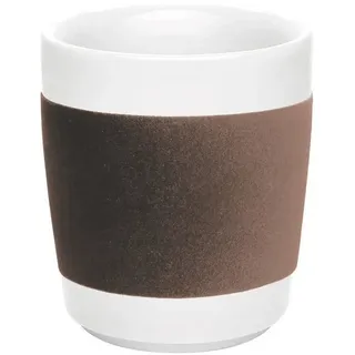 KAHLA Becher touch! henkelloser Becher mit Samt-Banderole, 1-tlg., Porzellan, Made in Germany braun 280 ml | Ø 8.0 cm x 8.7 cm