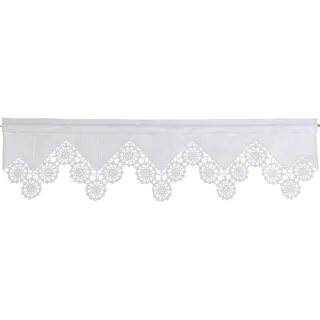 HOSSNER - ART OF HOME DECO Querbehang "Dufour" Gr. 2, weiß, B:120cm H:50cm, Wirkware, Baumwolle, HOSSNER - ART OF HOME DECO, Gardinen, handgehäkelte Spitze, weiß, Baumwolle