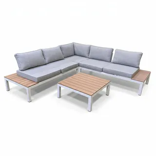 Home Islands Loungeset 4-teilig Laos, Gartensofa, Ablagen Holzimitat