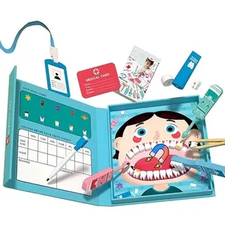 KUKUTrue® Montessori Spielzeug 3 4 5 Jahre, Zahnarzt Spielzeug Kinder, Spiele ab 3 Jahren, Magnetspiel Kinder, Busy Book, Geschenk 3–5 Jahre Junge Mädchen