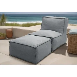 DOMO collection Hocker Fiu für Terrasse, Balkon, Garten, Camping - wetterfest, Aufblasbarer Outdoor Sitzhocker 75 x 70 cm, klein verstaubar grau