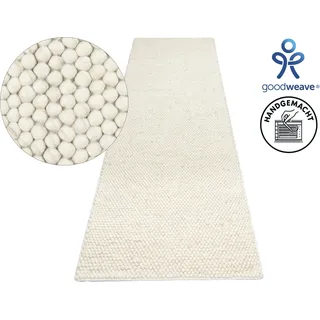 LeGer Home by Lena Gercke Ainhoa Wollteppich 80 x 250 cm Beige/Weiß