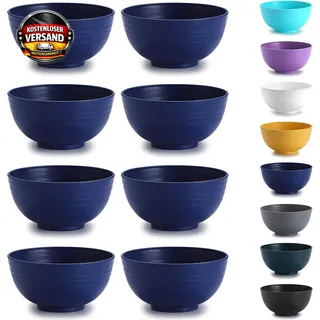 Plastik Müslischüssel Set 8 Stück unzerbrechlich für Salat und Snacks, leicht, s