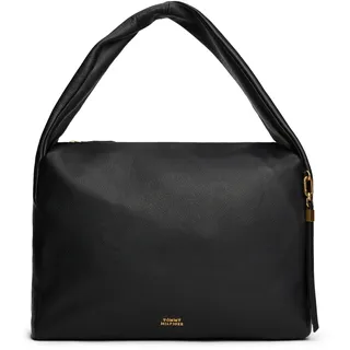 Tommy Hilfiger City Leather Hobo Schultertasche Leder Black