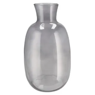 DK Design Blumenvase Mira - Flaschenvase Modell - Rauchglas - 21 x 37 cm - Blumenstrausvasen - Grau