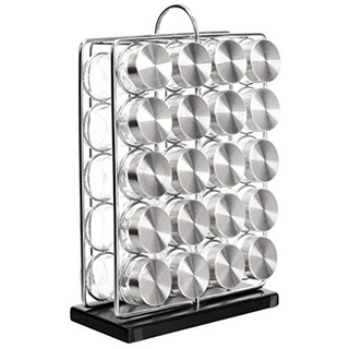 Amazon Basics – Gewürzregal mit 20 Gläsern, vertikale Konstruktion, Silber