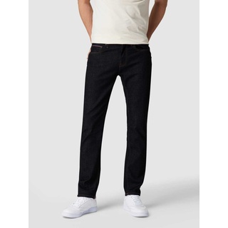 Straight Fit Jeans mit Stretch-Anteil Modell 'Denton', Dunkelblau, 33/32