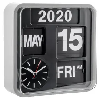 Karlsson Uhr Wanduhr Wall Clock Mini Flip Silber (24cm)