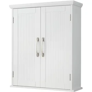 Teamson Home Holz Badezimmer Wand Medizinschrank mit verstellbaren Regalen Weiß
