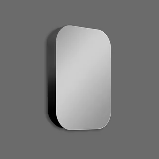 Badezimmerspiegelschrank TALOS Schränke Gr. B/H/T: 40 cm x 60 cm x 10 cm, 1 St., schwarz Bad-Spiegelschränke oval, BxH: 40x60 cm, aus Alumunium und Echtglas, IP24,