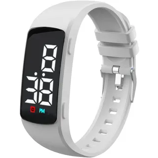 e-vibra 8 Wecker Stille Vibration Wecker Uhr wasserdichte medizinische Warnung Uhr - mit Timer und 8 täglichen Wecker (Weiß)