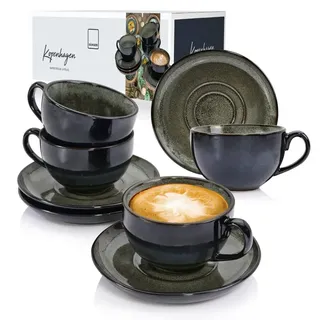 sänger Kopenhagen Kaffeetassen Set 8-tlg. grau/grün