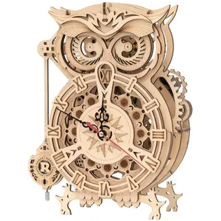 ROKR Eulenuhr Modellbausatz Holz Modellbau 3D Holzpuzzle Erwachsene LK503 | Owl Clock, 3D Puzzle Holz, Holzmodelle Bausätze Erwachsene