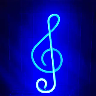ENUOLI Music Note Neon Signs Blue Neon Lights für Wanddekor LED Nachtlichter Neonlichter Beleuchtung Zeichen Dekor für Schlafzimmer Wohnzimmer Weihnachten Hochzeit Party (Blau)