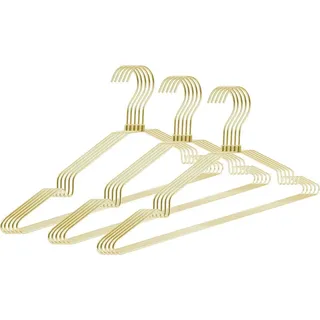 Natural Goods Berlin GARD Kleiderbügel, Kleiderbügel mit Hosenstange, 360 Grad drehbar, Metall, Gold, 15 Stück - Gold