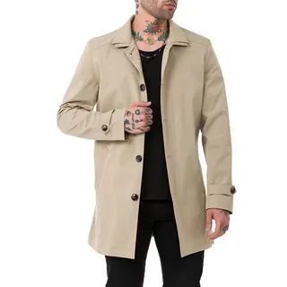 RedBridge Kurzmantel mit Reverskragen und Knopfleiste Klassisch Casual Elegante, zeitlose Optik für Business und Casual-Looks beige L