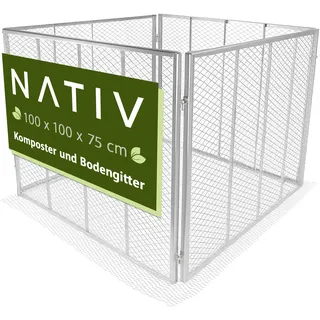 NATIV Komposter mit Bodengitter, 750 Liter Volumen, Metallkomposter