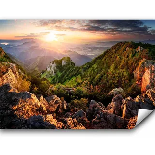 murando Fototapete Premium-Vlies Landschaft 400x280cm Foto Tapete Schlafzimmer Vliestapete XXL Wandtapete Motivtapeten Bildtapete 3d Effekt Wand Dekoration Berge Natur Sonnenuntergang