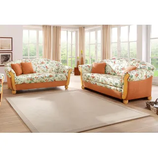 Home Affaire Polstergarnitur Milano Federkern 2-Sitzer + 3-Sitzer Orange