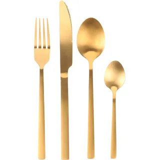 Berger Edelstahl Besteck-Set gold matt 16-tlg. für 4 Personen