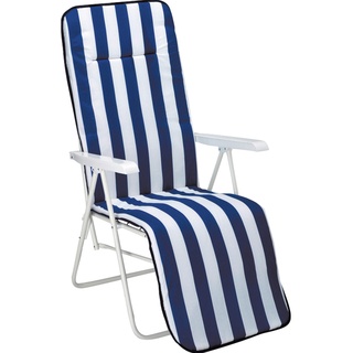 Relax-Liegestuhl Chiemsee Blau-Weiß