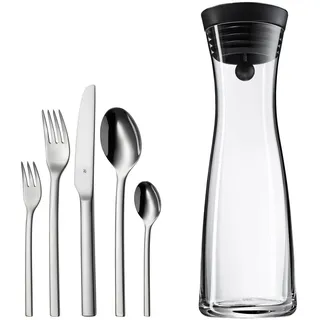 WMF Set 2-teilig Wasserkaraffe 1l und Besteck Set 6 Personen, 30 teilig