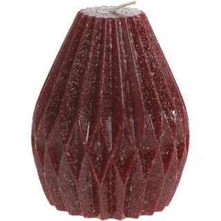 Chic Antique Stumpenkerze Diamant mit Glitzer, H12/Ø10 cm cherry