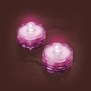 LED Teelicht 2er Set, wasserdicht, Pink
