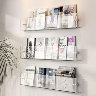 Zeitschriftenregal Prospektständer Acryl Broschürenhalter, Transparentes Wandregal Für Schallplatten, Zeitschriften, Akten, Zeitungen Und Literatur, Hängendes Bücherregal Für Das Kinderzimmer ( Color
