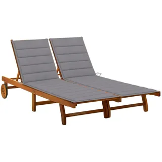 vidaXL 2-Personen-Sonnenliege 114 x 123 x 85 cm Braun