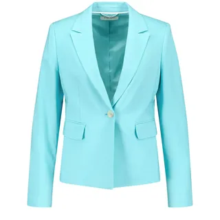 Gerry Weber Damen Gestreifter Blazer mit Leinenanteil Langarm, mit Schlitz gestreift - 46