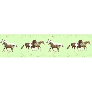 living walls Bordüre Little Stars, glatt, abstrakt, naturalistisch, Motiv, Kindertapete Tapete Tiere Borte Kinderzimmer Schlafzimmer Flur Design bunt|grün