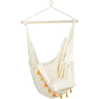Beliani Hängesessel Varena Beige/Orange