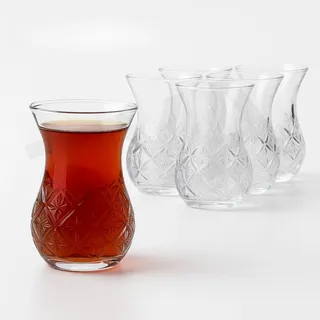 Pasabahce Timeless Türkische Teegläser Set 155 ml 6-teilig (6 Personen Set), Türkische, Teebecher, Cay Bardagi Seti