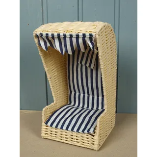 Mini Strandkorb aus Kunststoffgeflecht beige ca. 24H x 12T x 12B cm