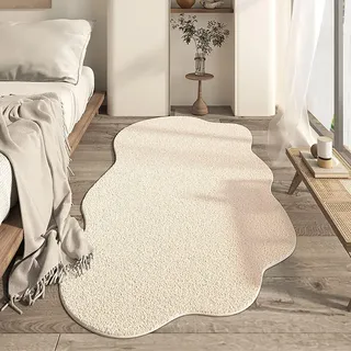 Wolkenförmiger Teppich, weich, waschbar, künstliches Kaschmir, rutschfeste Unterseite, unregelmäßiges Design, pflegeleicht, perfekt für Wohnzimmer, Schlafzimmer, Kinderzimmer