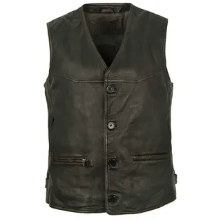 Maddox Lederweste Georgio MADDOX - Herren Lederweste Lammnappa schwarz-beige antik schwarz 62